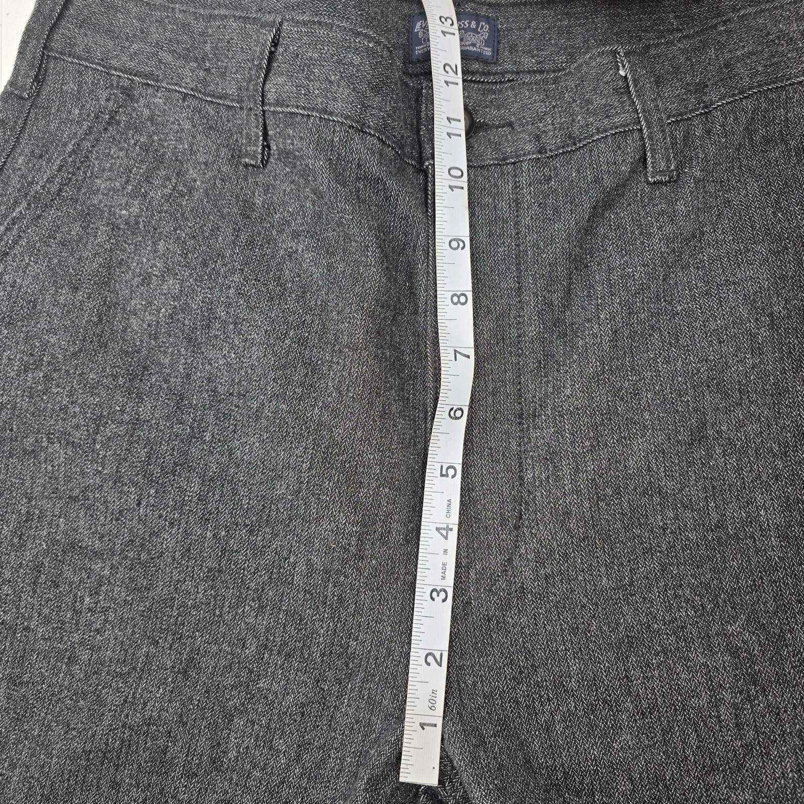 NWOT Levi's Hybrid Denim Jeans Chino Grey Tapered Mens Size 36x30 Herringbone thumbnail 8