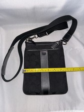 Coach Signature Black Jacquard Crossbody Messenger Bag Adjustable Strap