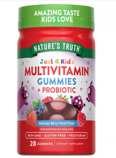 3 Pack Nature's Truth Kids Multivitamin Gummies Probiotic 28 each Berry Punch