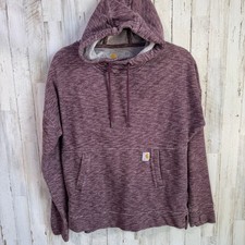 Carhartt Hoodie Womens Small Purple Space Dye Relaxed Fit Pullover