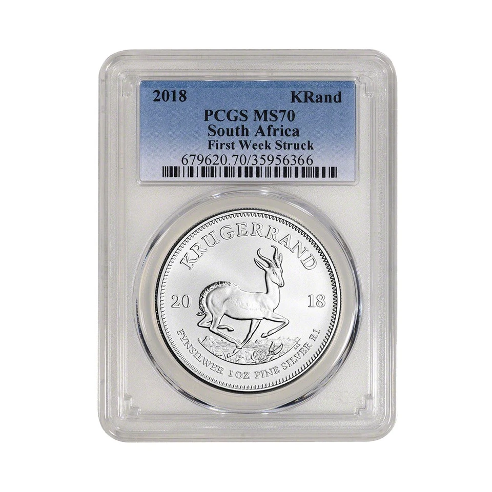 2018 South Africa Silver Krugerrand 1 oz 1 Rand MS70 PCGS - First Strike - Image 2 of 4