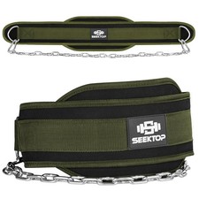 Dip Belt for Weightlifting - GYM Workout Pull Ups Belt with Chain, Neoprene W...