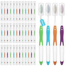 100 Bulk Toothbrushes Pack with Covers, Individually Wrapped Tooth Brushes fo...