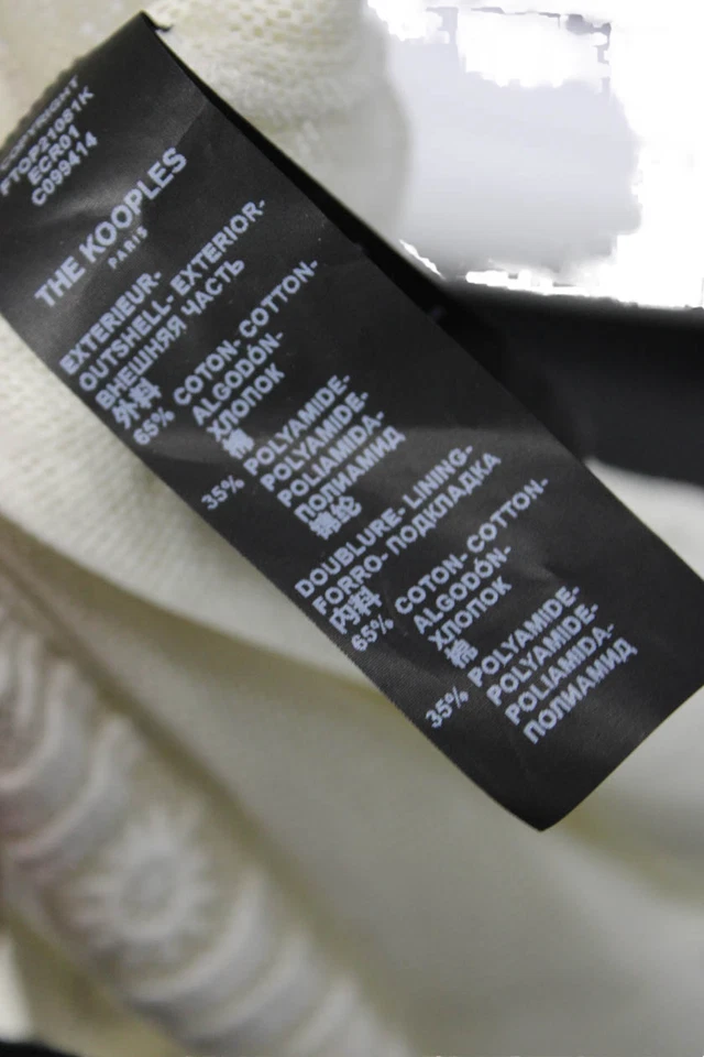 Top de encaje manga larga con botones de algodón blanco talla 01 The Kooples para mujer Foto 4 de 4