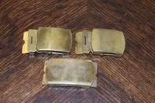 Lot of 3 U.S. Military Issue Brass Belt Buckles - Domar, etc.