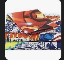 Marvel Avengers Comic Bedding Twin Flat, Fitted pillow case Set EUC