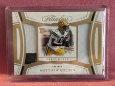 MATTHEW GOLDEN 2025 FLAWLESS ROOKIE DEBUT DUALS PATCH PACKERS RC 2/15