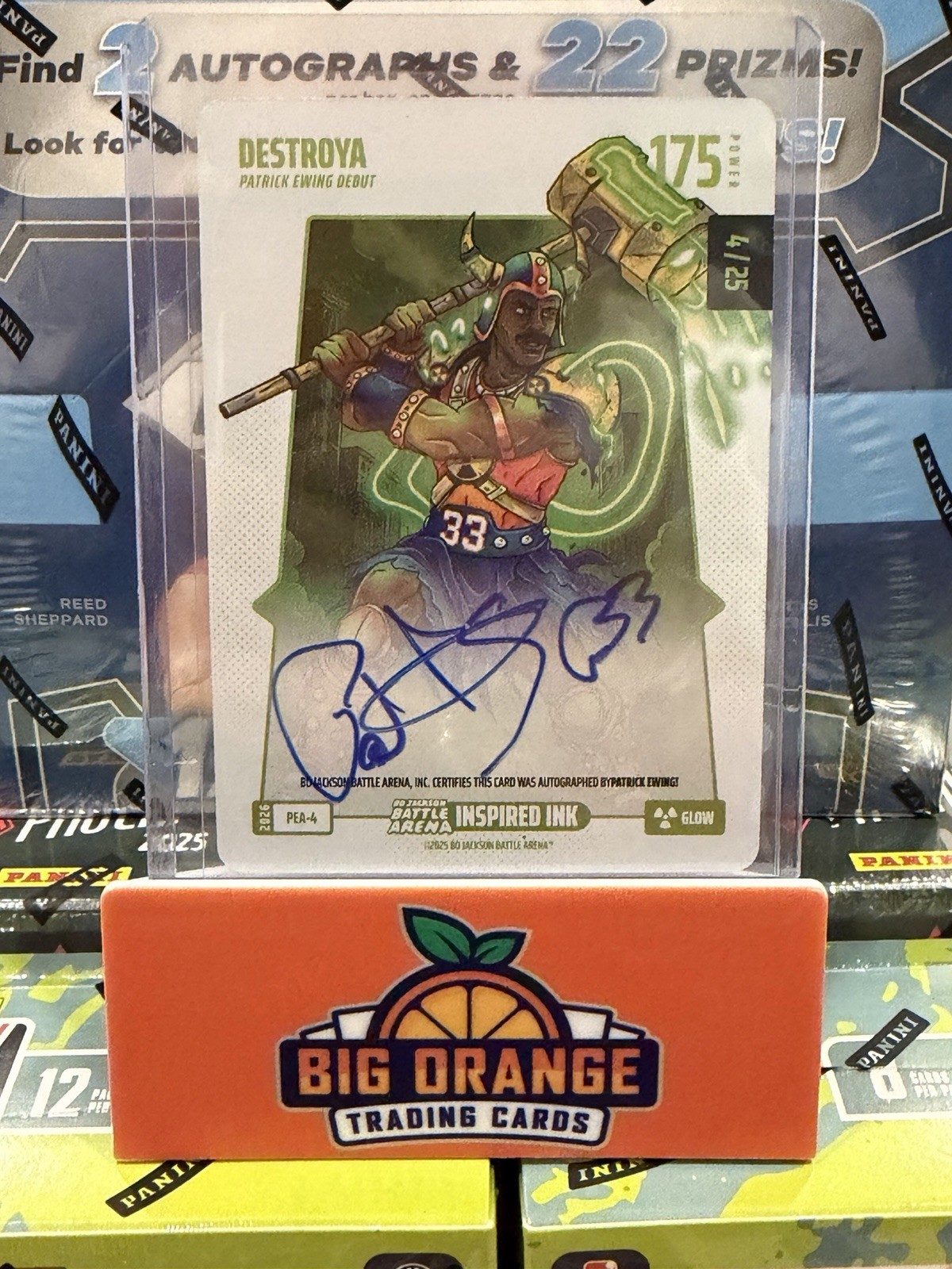 Bo Jackson Battle Arena Inspired Ink Battlefoil 4/25 - Patrick Ewing