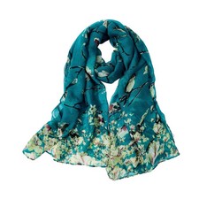 Scarf for Women Lightweight Floral Birds Print Scarves Women Long Head Fashio...