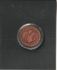 Original 5 Cent Euromünze Monaco 2001 aus KMS mit kleinem schwarzen Fleck uncirk