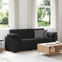 Sofa 3-Sitzer Samt Schwarz 220X77X82 Cm