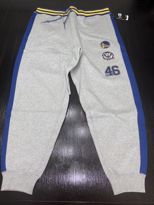 Mens XXL Golden State Warriors Sweatpants Joggers NBA New Era Grey Blue NWT