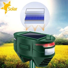 Ultrasonics Solar Animal Repeller Outdoor Dog Cat Rat Repellent Waterproof FHJI