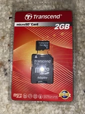 Brand New Transcend 2GB MicroSD Secure Digital Memory Card/ NIB