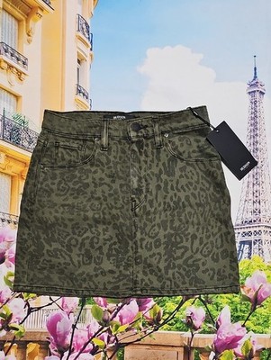 Hudson Viper Leopard Print Mini Skirt  New Size 24