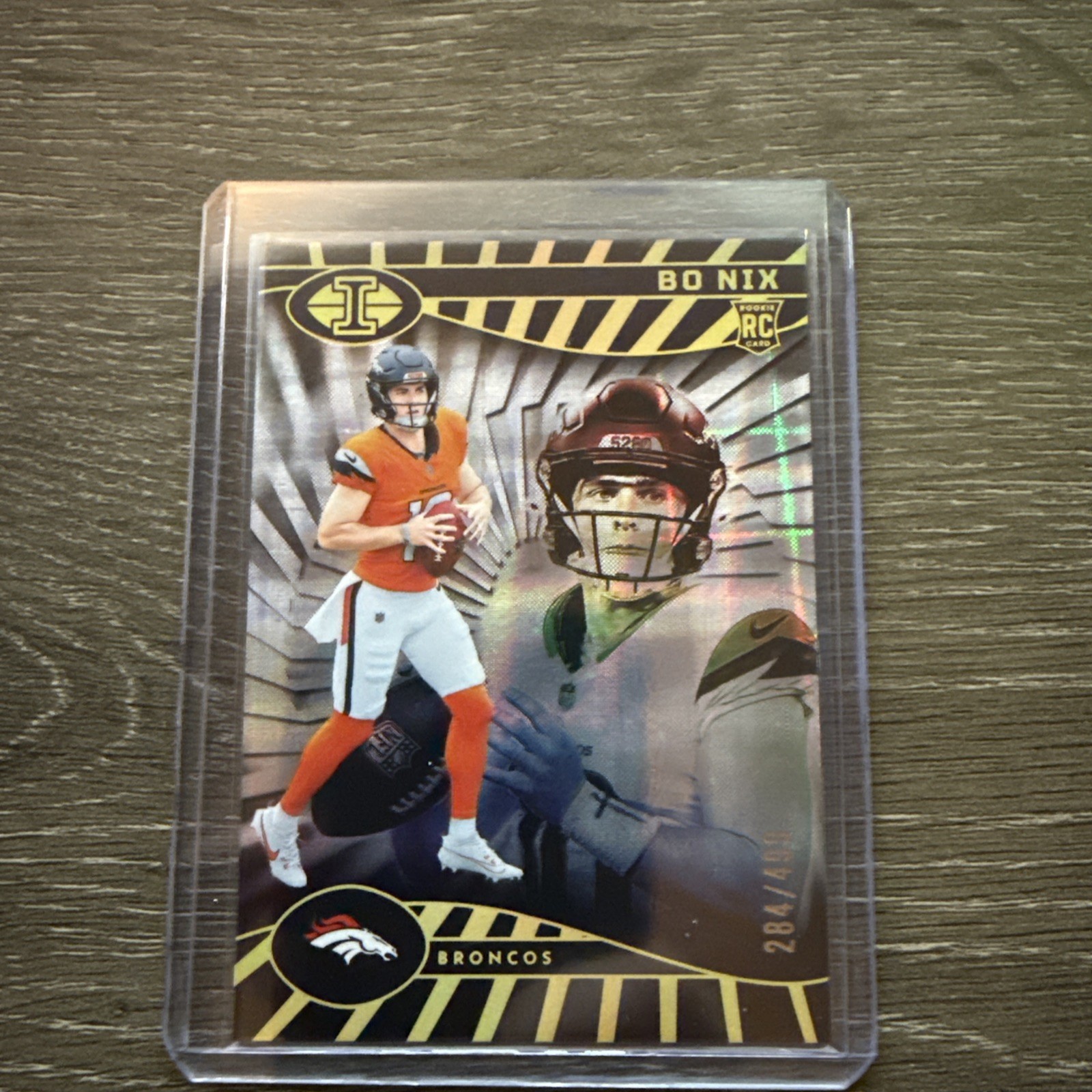 2024 Panini Illusions Bo Nix #22 Mirrored Trophy Collection RC /499 Broncos