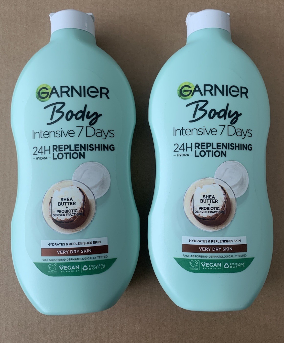 2x Garnier Intensive 7 Days Shea Butter 24H Replenishing Body Lotion 250ml Vegan