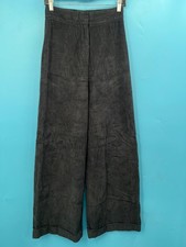 Women's JULIA AMORY Faded Blk Corduroy High Rise Wide Leg Pant, Sz XS