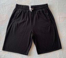 Men's Black Size XL Cut-Off Elastic Waistband Fleece Sweat Shorts