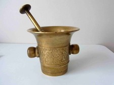 Très Ancien PILON MORTIER d' APOTHICAIRE en Bronze