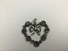Vintage Franklin Mint 82 Sterling Silver Multi Gemstone Heart Pendant — photo 2