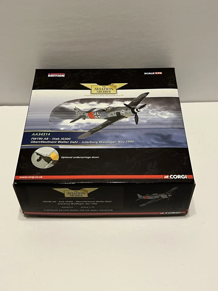 RARE Corgi 1/73 AA34314 Focke Wulf Fw-190 A-8, Stab JG300, November 1944 - NFRB - Image 2 of 4