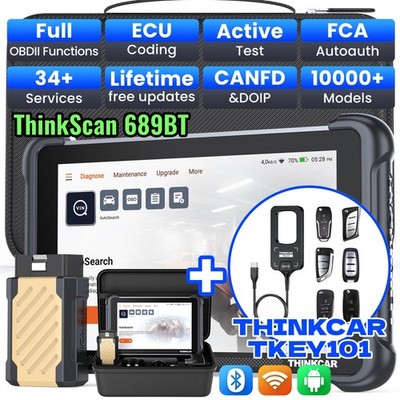 THINKSCAN 689BT All System Diagnostic Tool OBD2 Scanner+TKEY101 Key Programmer