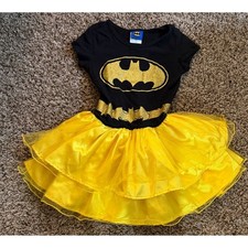 Batman Superhero Batgirl Black  Yellow Tutu Dress S 6-6X 