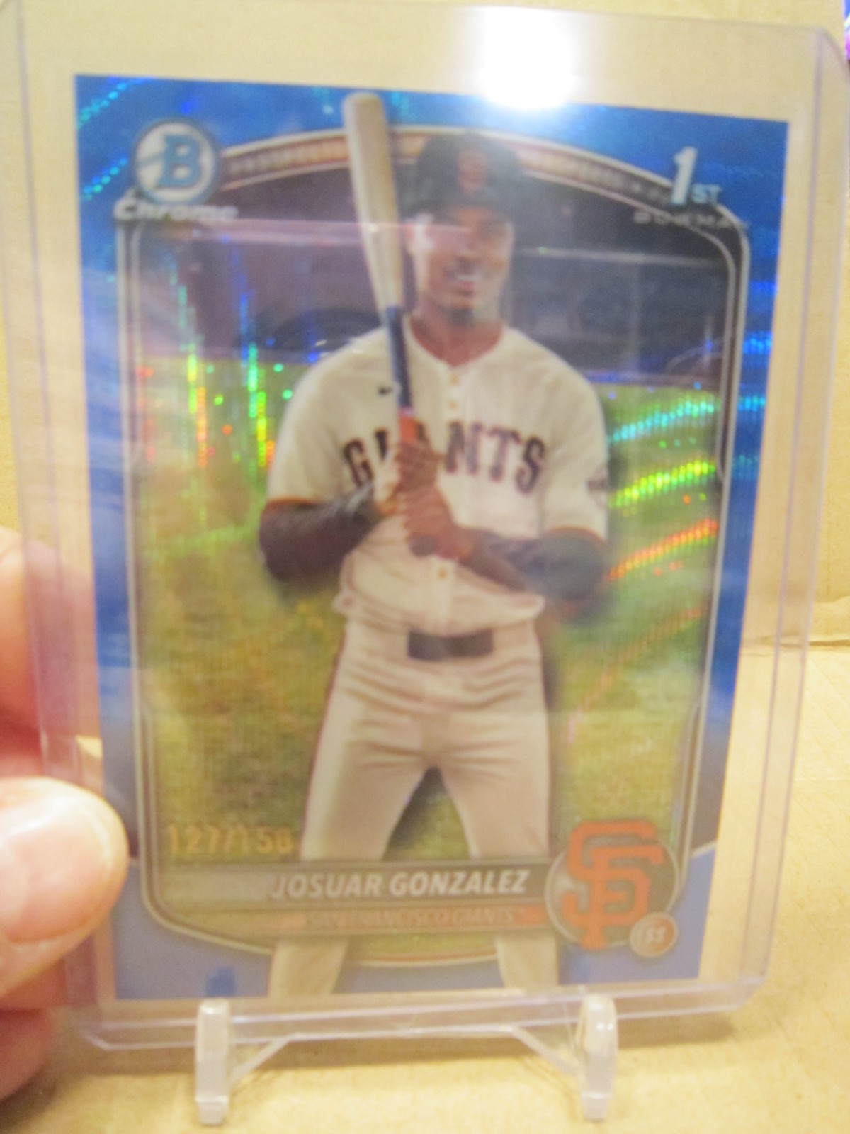 Josuar Gonzalez 2025 Bowman Chrome Blue Wave Ref #BCP-153 1st Bowman 127/150