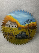 Vintage Hand Painted Saw Blade 7 Inches