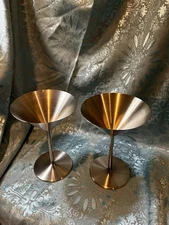 OGGI 18/8 Stainless Steel Martini Glasses Set of 2 Modern Cocktail Barware