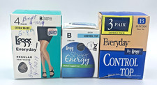 Lot 8 Pair LEGGS Pantyhose, Size B, Suntan, Sheer Energy, Everyday, Control Top