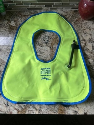 Oceanic Reefsport Snorkeling Vest Flotation Inflatable Bright! Tested - Works