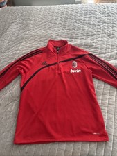 Vintage Adidas AC Milan Training Top Red Zip-Up - Athletic Material