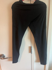 Women s Black Solid Ankle Leggings Regular Size XL Spandex Stretch