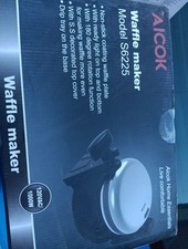 AICOOK 1000W Waffle Maker: Stainless 180° Rotation Browning NIB FREE SHIPPING E3