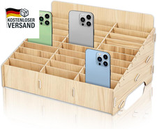 30 F&auml;cher Handygarage Holz Handy Aufbewahrungsbox Organizer f&uuml;r Schule B&uuml;ro
