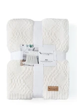 NEW Koolaburra by UGG Texture Feather Knit Throw Mai White (50 x 70) Super Soft