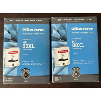 HP 88XL Black Printer Ink Cartridges Office Depot 2 Pack OfficeJet Pro