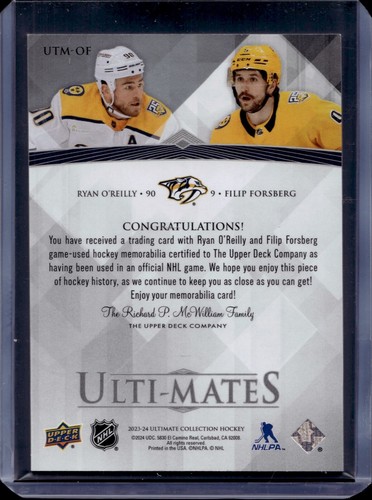 2023-24 Ultimate Collection Ulti-Mates Jerseys Ryan O'Reilly/Filip Forsberg - 第 2/2 張圖片
