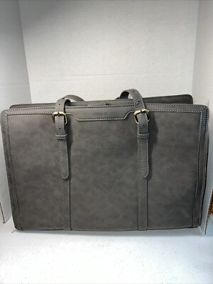 Ecosusi Slate Gray Laptop Messenger Business Work Bag Faux Leather