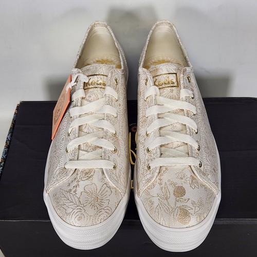 Size 9.5 - KEDS Triple Kick RPC Jacquard Platform - Ivory / Gold Floral - Womens - Picture 3 of 8