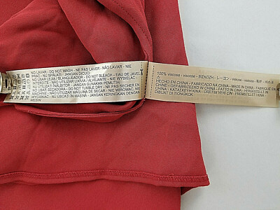 Massimo Dutti women blouse shirt top dress red sz 4 MSRP $67