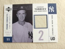 2001 Upper Deck Legendary Yankees Game Worn Uniform Frank Crosetti