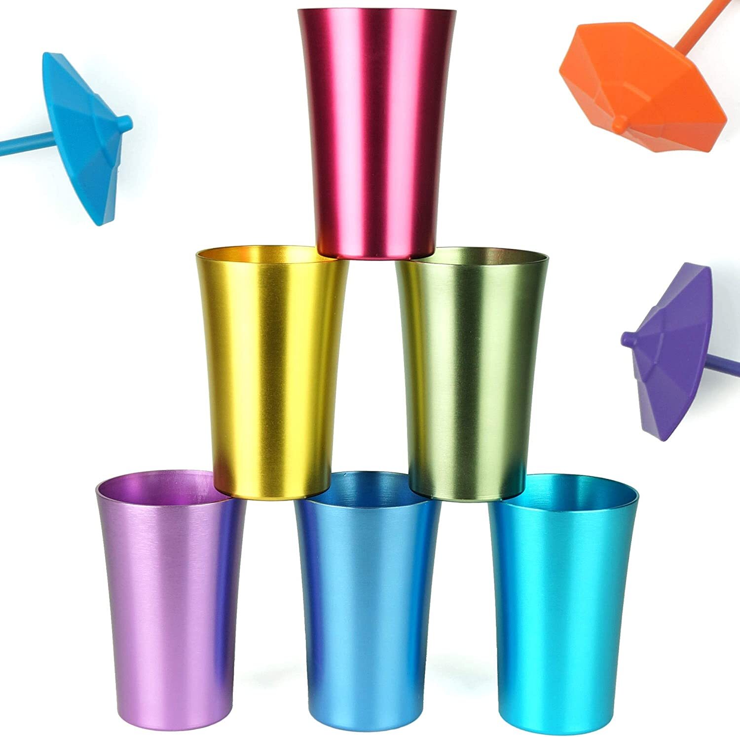 Comprar 6 PCS Anodized Aluminum Tumblers Drinking Glass... en USA desde