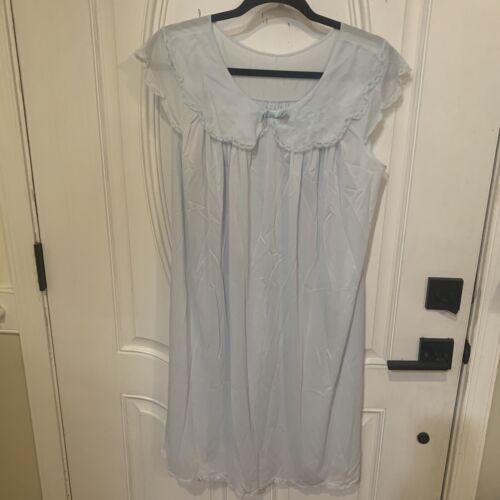 Vtg Shadowline Short Sleeve Nightgown Women Size … - image 1