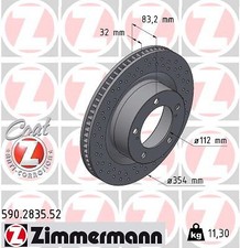 ZIMMERMANN 2x Discos de Freno Delanteros Ventilado Recubierto para Toyota Land