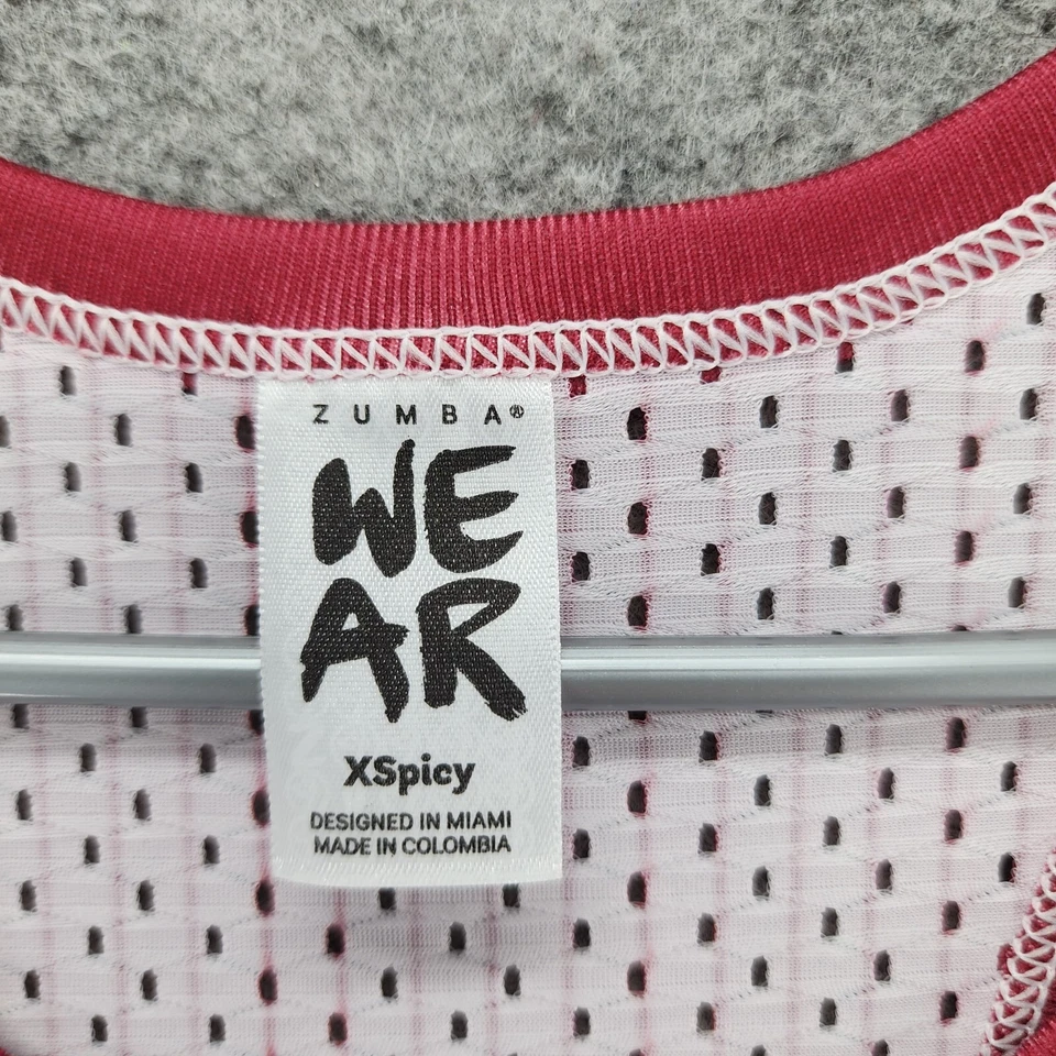 Camiseta sin mangas Zumba Wear XS Balla roja blanca Jersey Foto 3 de 4