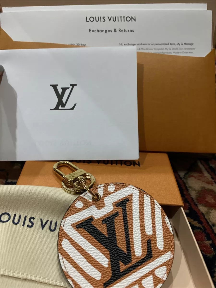 NUEVO Louis Vuitton Monograma Artesanal Caramelo Negro Bolso Dije Llavero M69723 Francia
