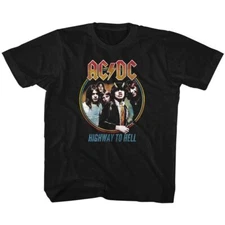 Kids AC/DC Highway To Hell Black Rock and Roll Music Band T-Shirt